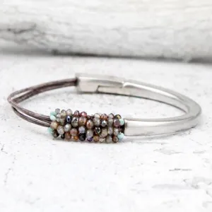 Turquoise and Leather Bracelet