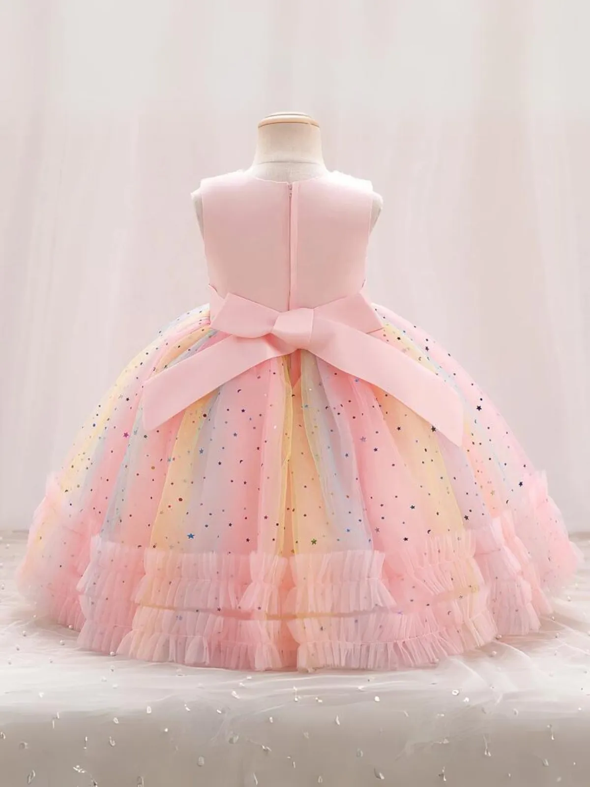 Twinkle and Twirl Sequined Rainbow Special Occasion Dress