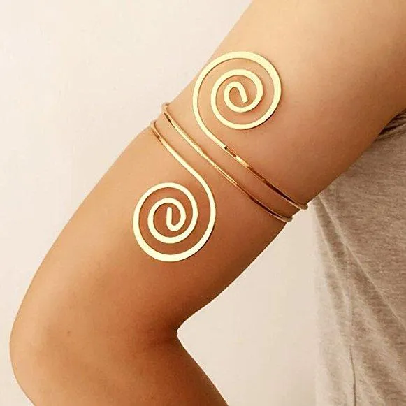 Victorian Filigree Swirl Gypsy Boho Armband Upper Arm Cuff Armlet Belly Dance