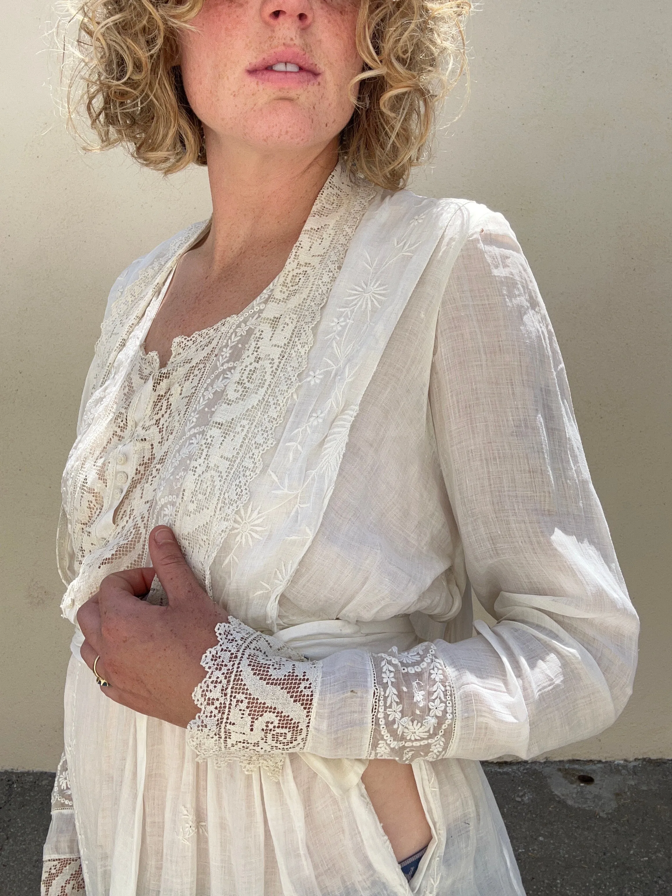 Victorian White Dress with Cape