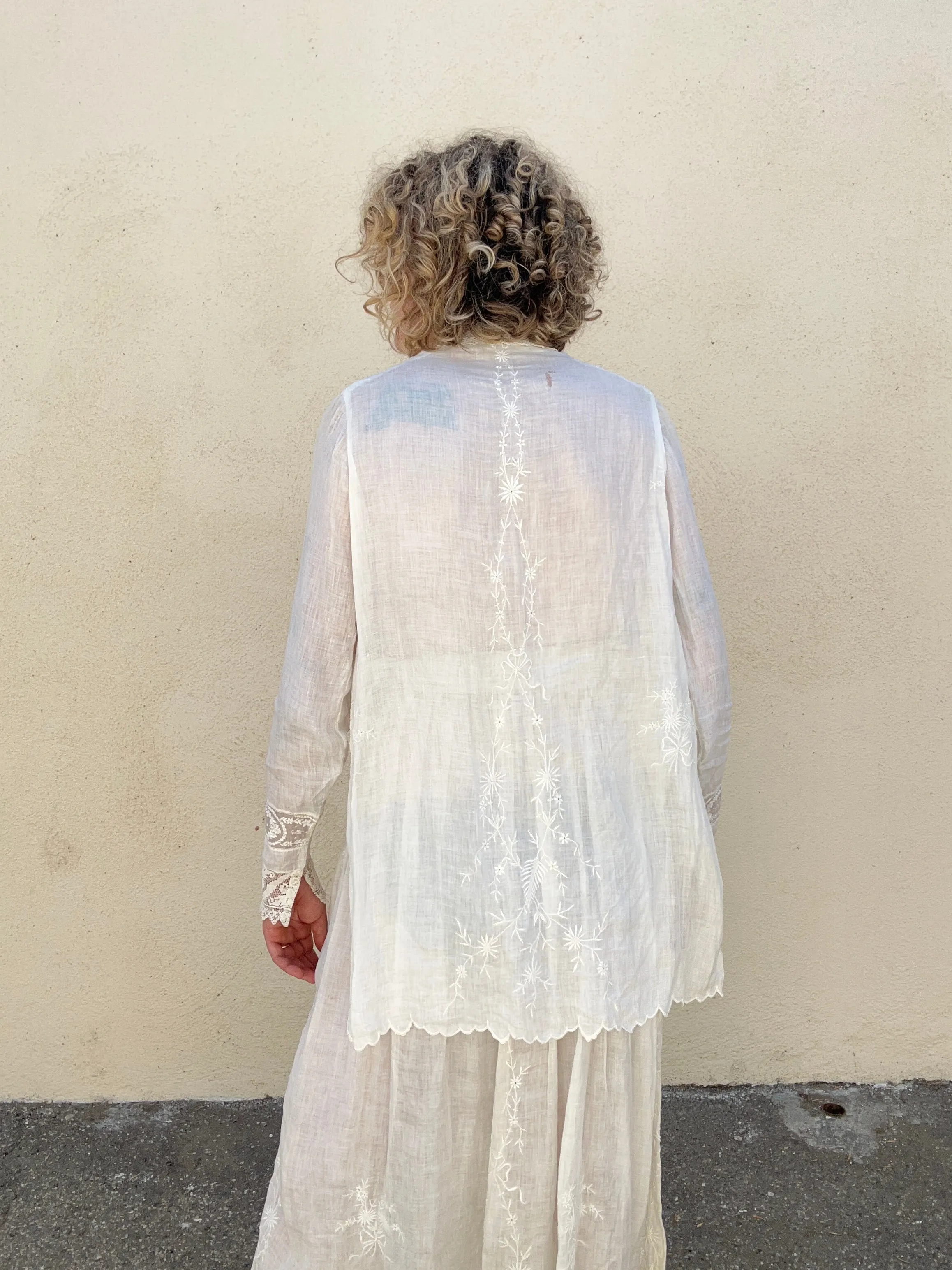 Victorian White Dress with Cape