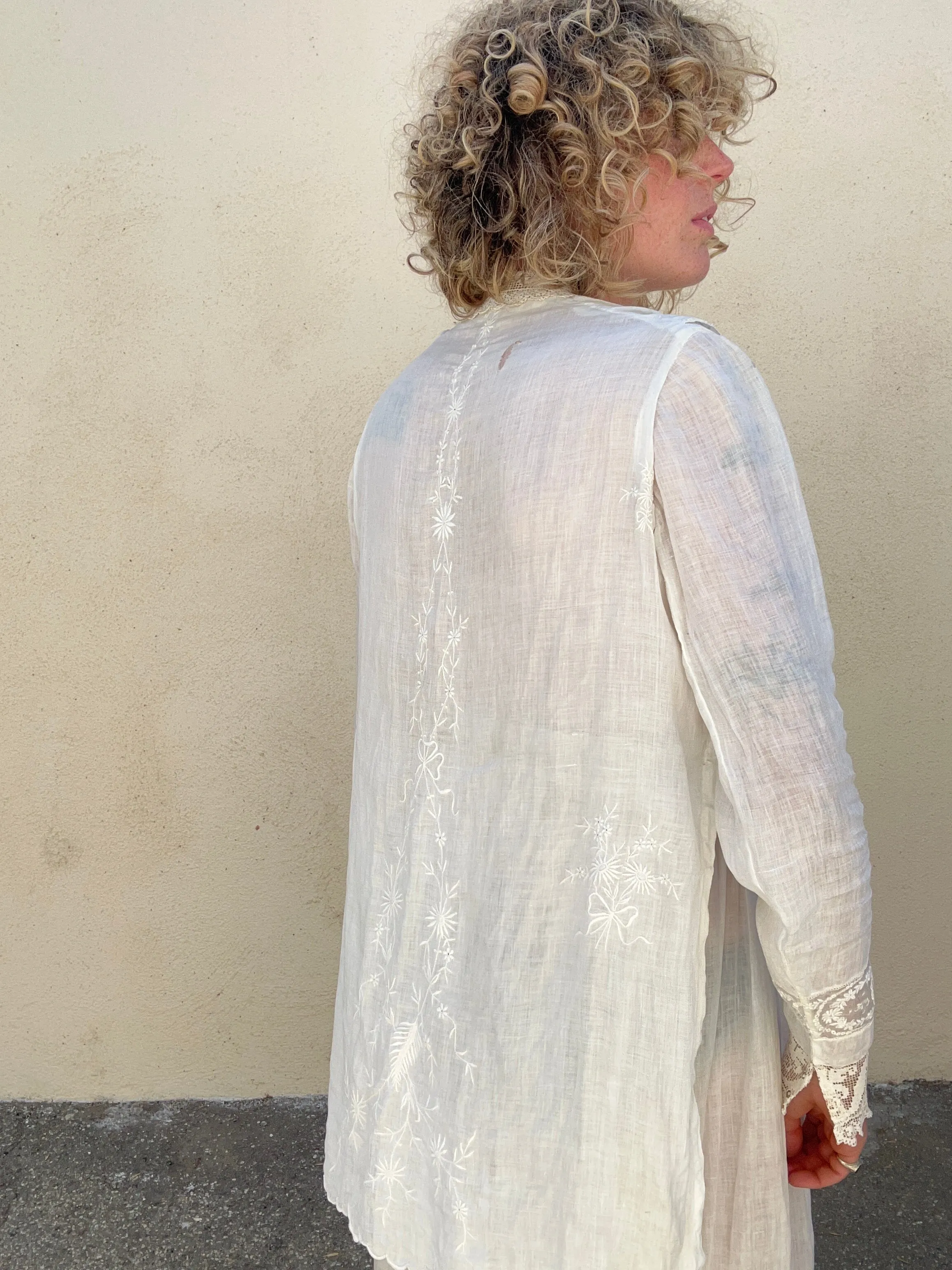 Victorian White Dress with Cape