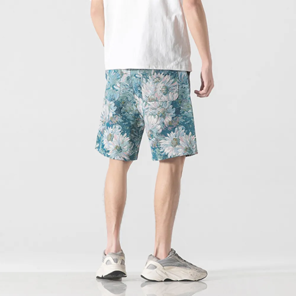 Vintage Floral Allover Canvas Shorts