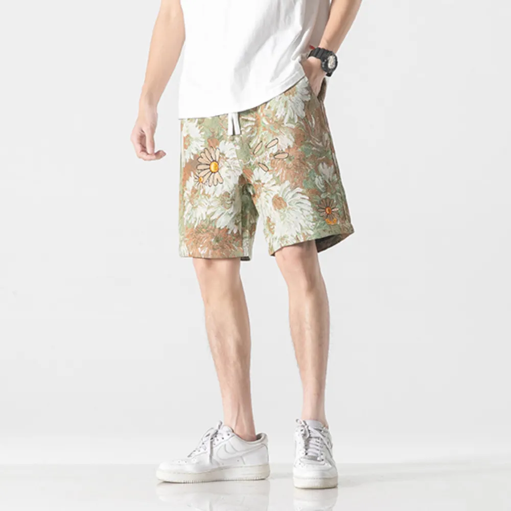 Vintage Floral Allover Canvas Shorts