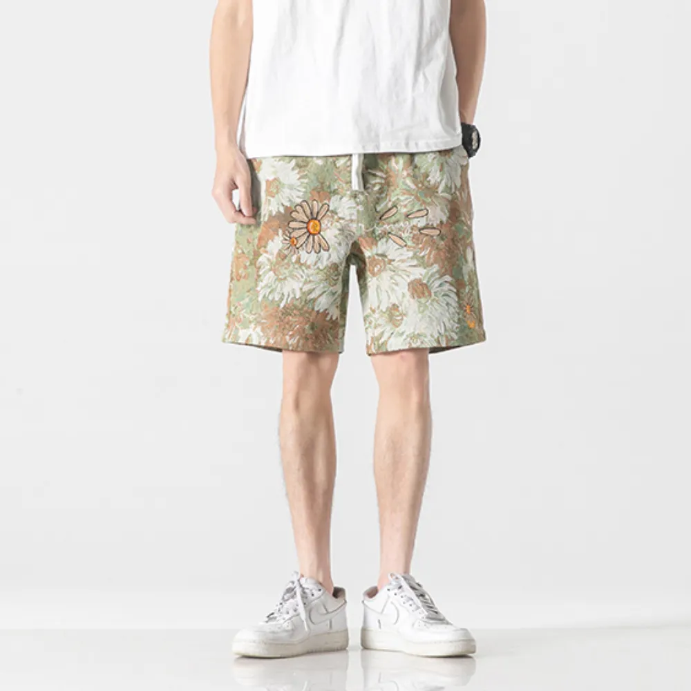 Vintage Floral Allover Canvas Shorts
