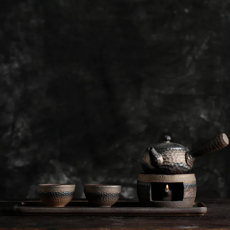 Wabi Sabi Handmade Tea Set With Tea Warmer and Tray