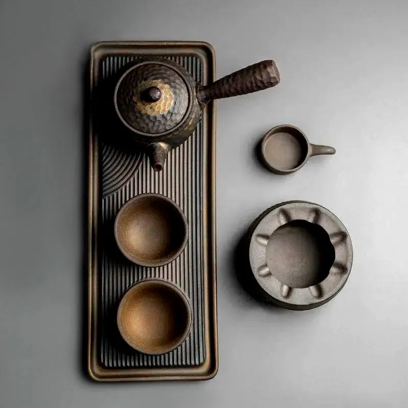 Wabi Sabi Handmade Tea Set With Tea Warmer and Tray