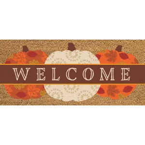 Welcome Fall Pumpkins Flocked Coir Sassafras Switch Mat,2rmc1381s