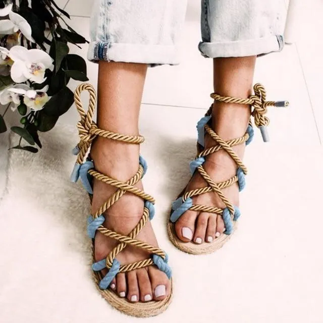 Women New Sandals Women High Heel Peep Toe Lace Up Sandals