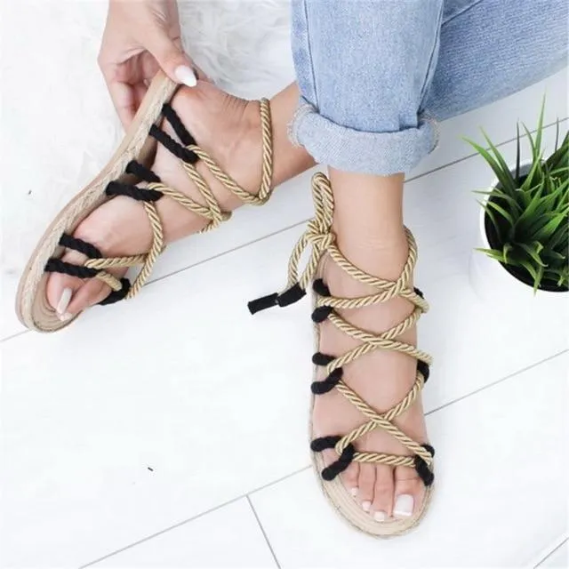 Women New Sandals Women High Heel Peep Toe Lace Up Sandals