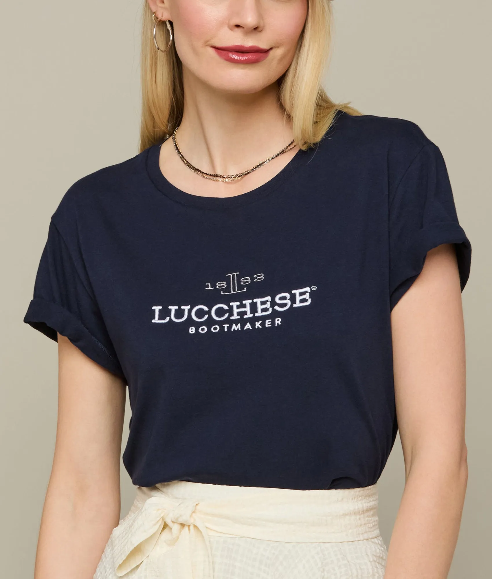 Women's Lucchese Classic Embroidered Tee :: Navy