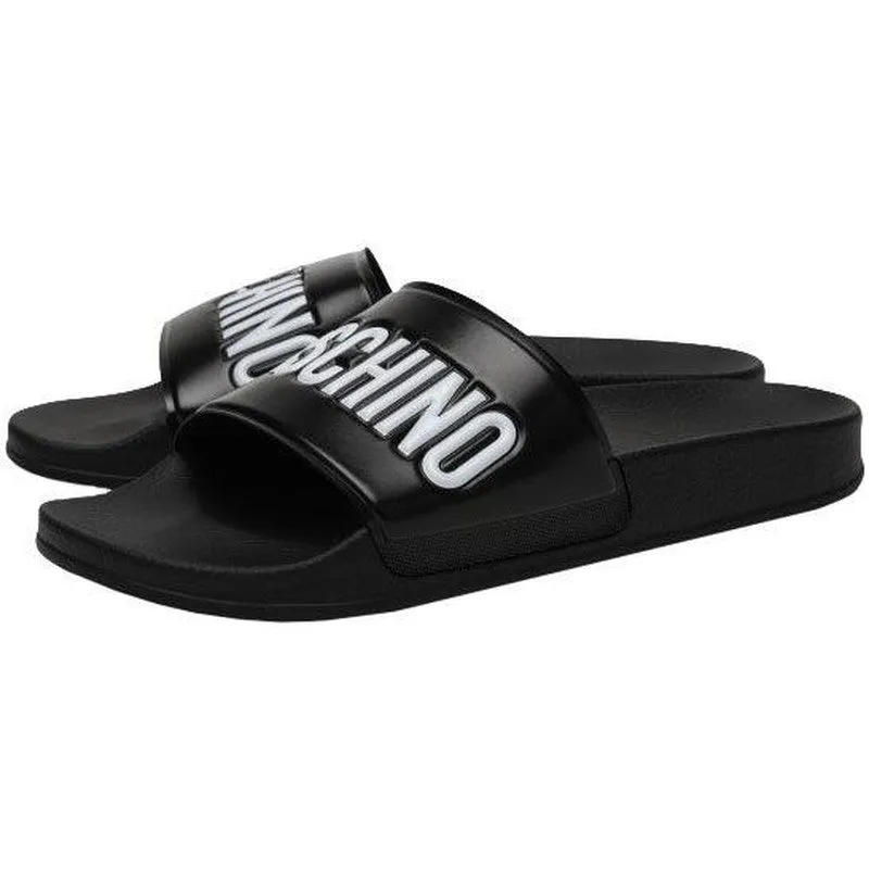 Women's Moschino Couture Pvc Sandal Slide With Logo