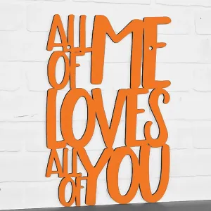 Wood Wall Art Sign All Of Me Loves All Of You by Spunky Fluff