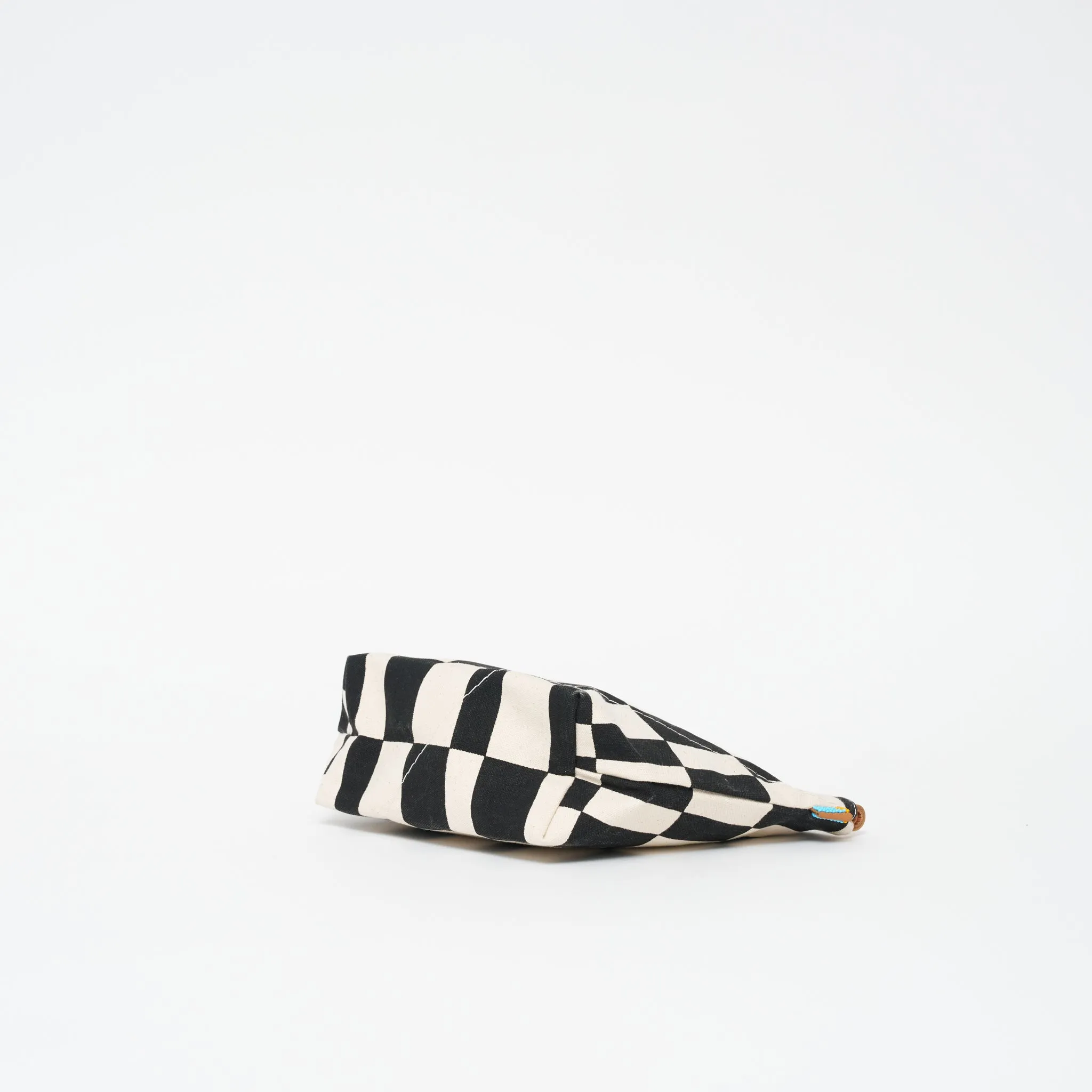 XLarge Convertible Pouch - Black Checker with Red Beaded Heart